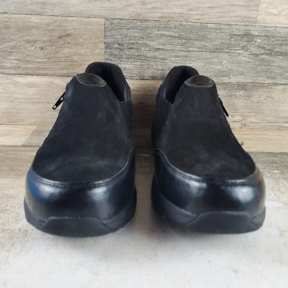 Rockport Works TruStride Womens Work Shoes Sz 11.5 M Black Leather Steel Toe